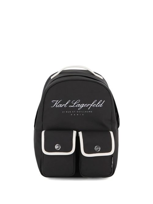 Zaino bambina Karl Lagerfeld nero con tasche Karl Lagerfeld Kids | Z3121609B